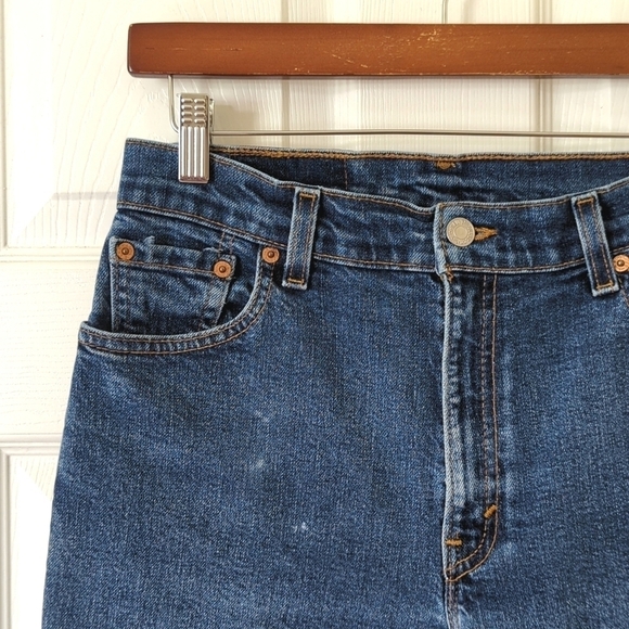 Levi's Y2K Vintage 550 Dark Wash Relaxed Fit Tapered Leg Denim Mom Jeans 8P - Picture 11 of 15